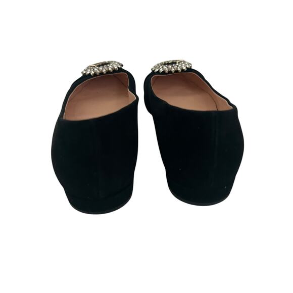 J.Crew Black Suede Crystal Embellished Pointed Toe Flats Size 8.5 - Picture 8 of 13